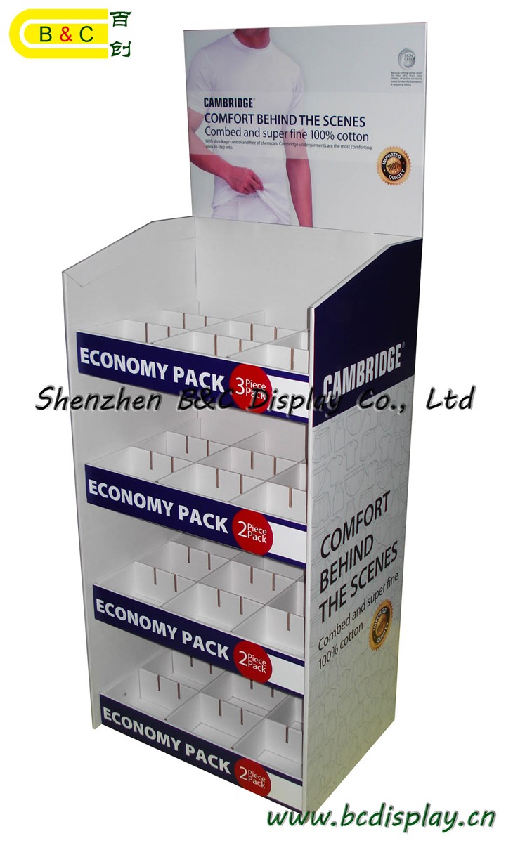 Whole sale cardboard floor layers displays for underware with SGSBCA061