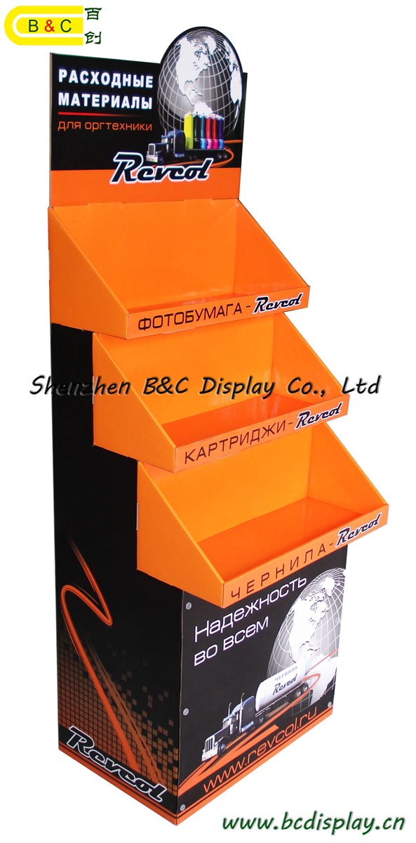 High quality with cheap price Cardboard Floor Display for Ink BoxBCA002