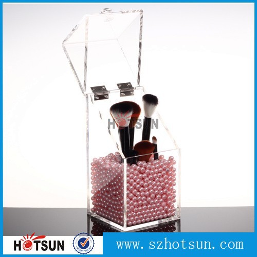 Plexiglass Acrylic Makeup Brush Holder with Lids