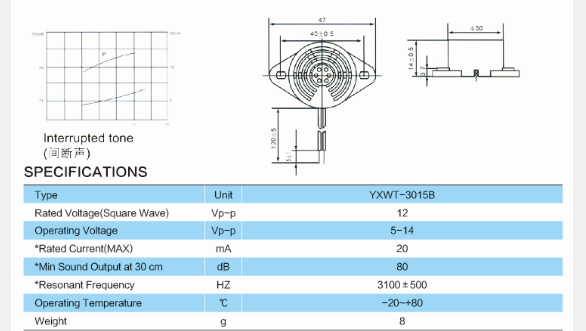 YXWT16P Buzzer