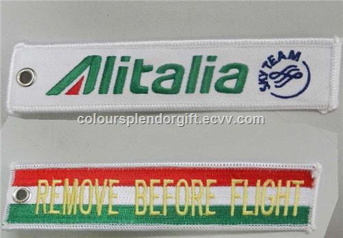 Alitalia Skyteam Remove Before Flight with Customized Embroidered Logo Accept Any Color and Size