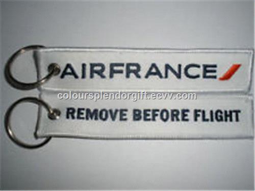 Air France Remove Before Flight Embroidery Keychain