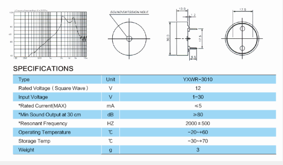 YXWR3010 Buzzer