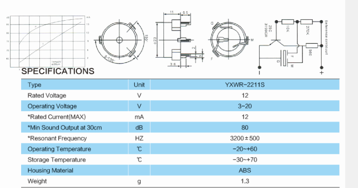 YXWR2211S Buzzer YXWR2211S Buzzer