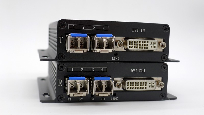 DVI Fiber Optic Extender Tx and Rx with EDID monitor support 1080P