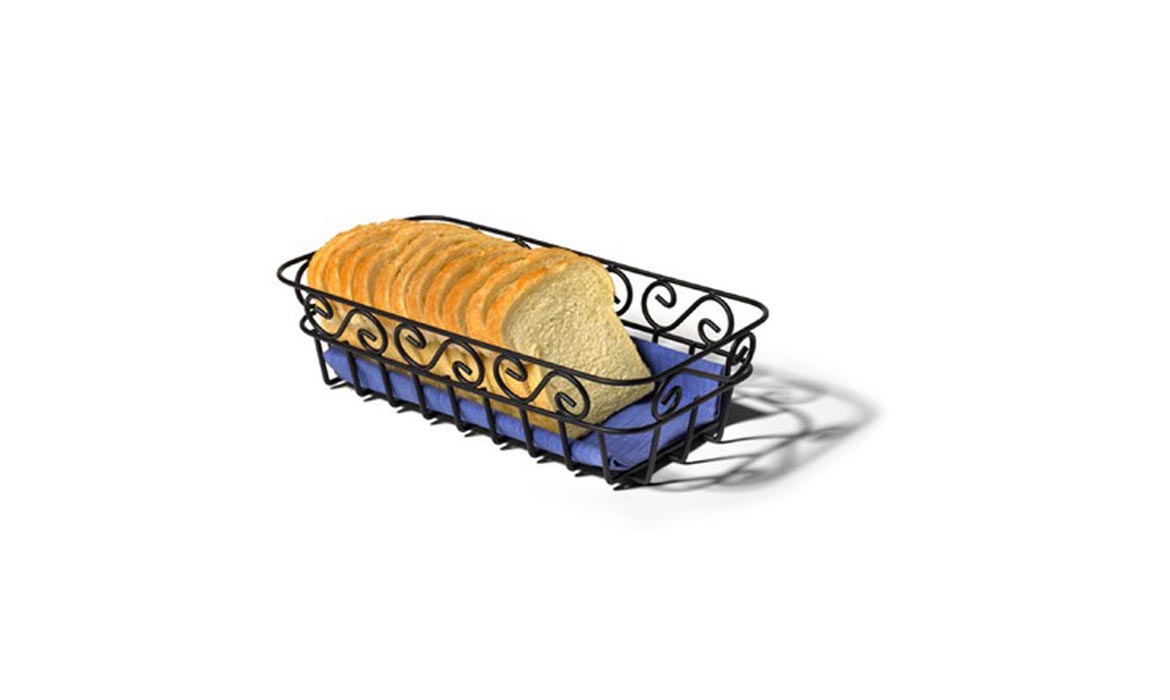 Bread Bowl Square and Scroll Wire Steel