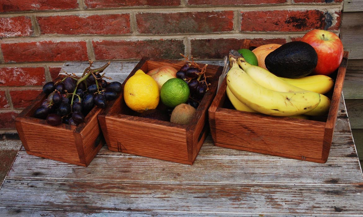 Fruit Holder Wooden Fruit Holder For Kitchen Set Of 3