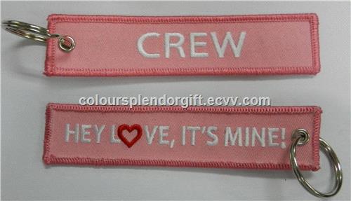 Hey Love its mine CREW Embroidery keychains