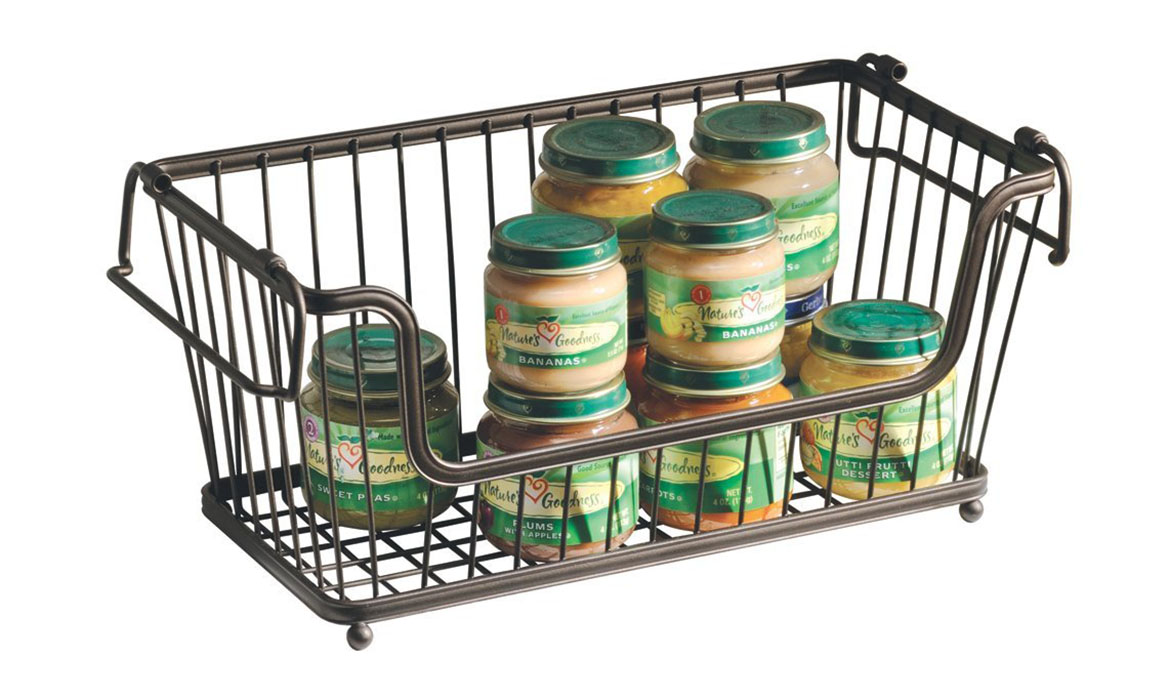 Large Rectangular Stacking Wire Basket Storage Basket