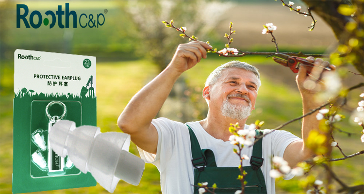 Rooth CP ear plugs for gardening environment