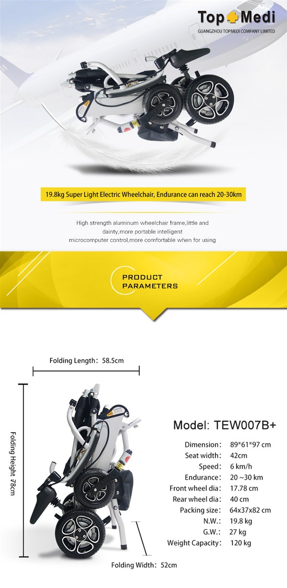 Lightweight folding electric wheelchair for disabled