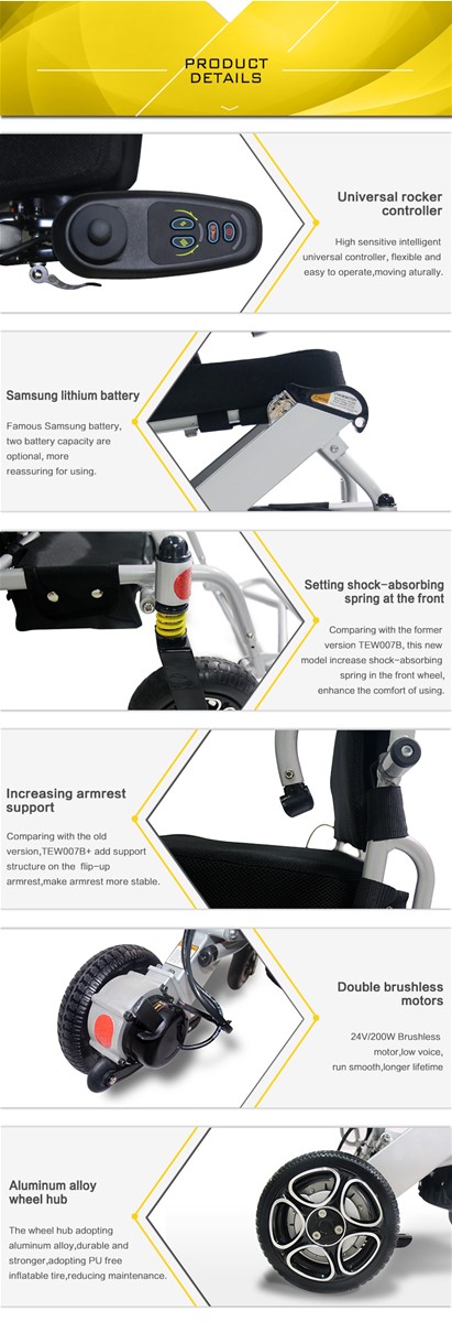 Lightweight folding electric wheelchair for disabled