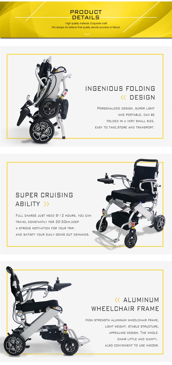 Lightweight folding electric wheelchair for disabled