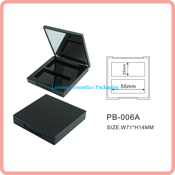Square blush container with magnet compact powder case