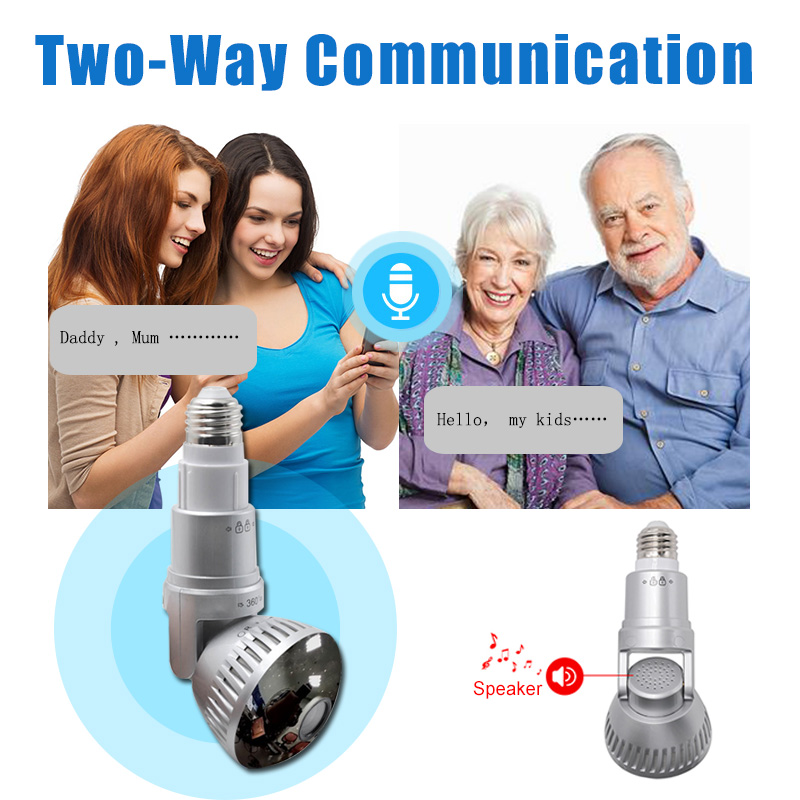 HD960P Wireless P2P Bulb IP Hidden Camera with LED Light and Remote Control