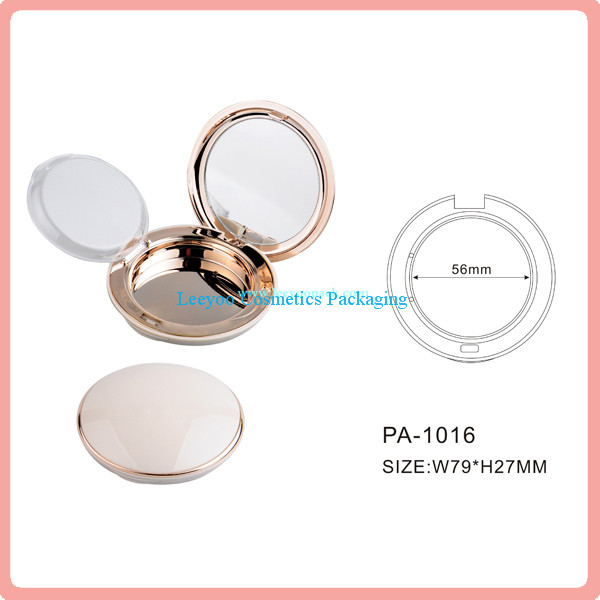 Empty compact powder case compact case with mirror cosmetic packaging