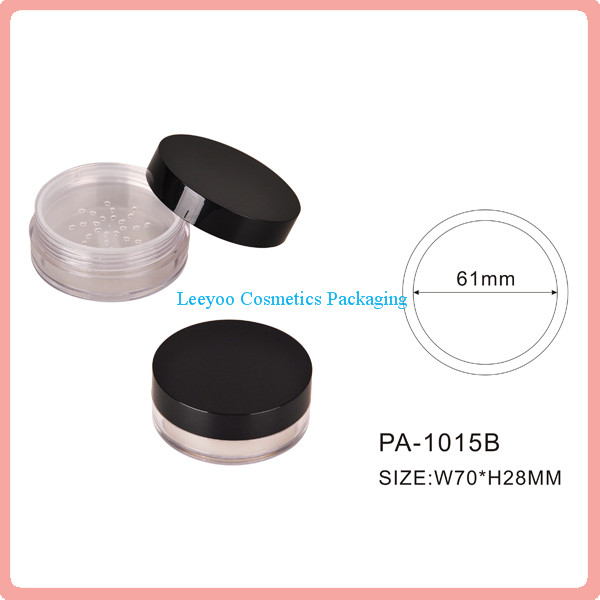 Empty loose powder jar with sifter cosmetic packaging