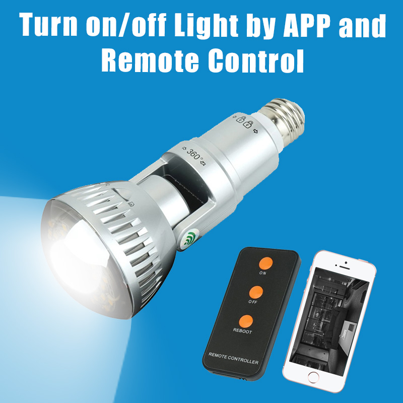 HD960P Wireless P2P Bulb IP Hidden Camera with LED Light and Remote Control