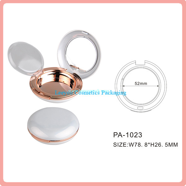 Round empty compact powder case compact case with mirror