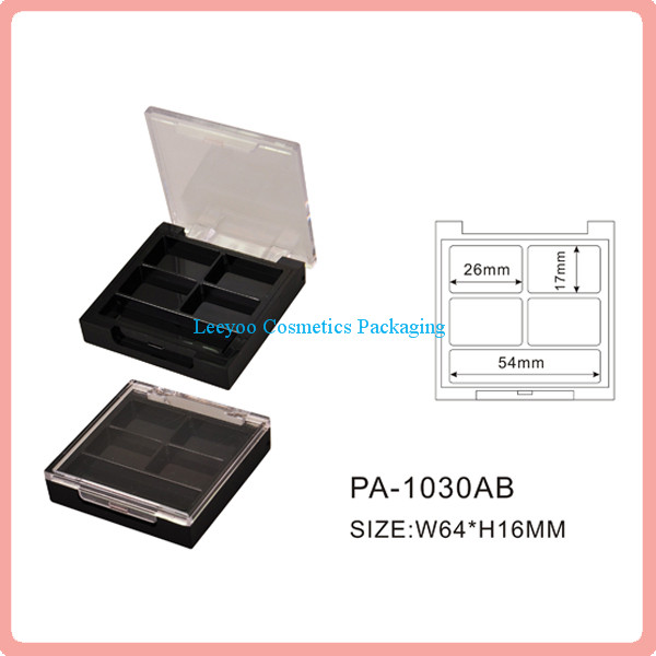 Square 4 colors transparent lip eyeshadow palette eye shadow case