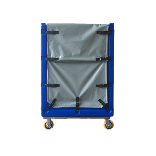 CEISO approved 1000liter hotellaundry center used plastic laundry cage trolley with panels