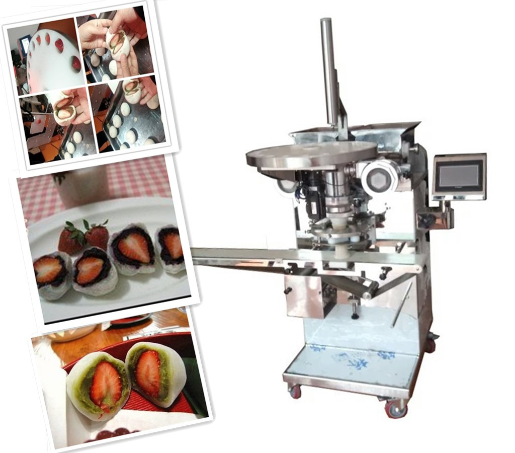 strawberry mochi making machine ENCRUSTING MACHINE with solid feeder