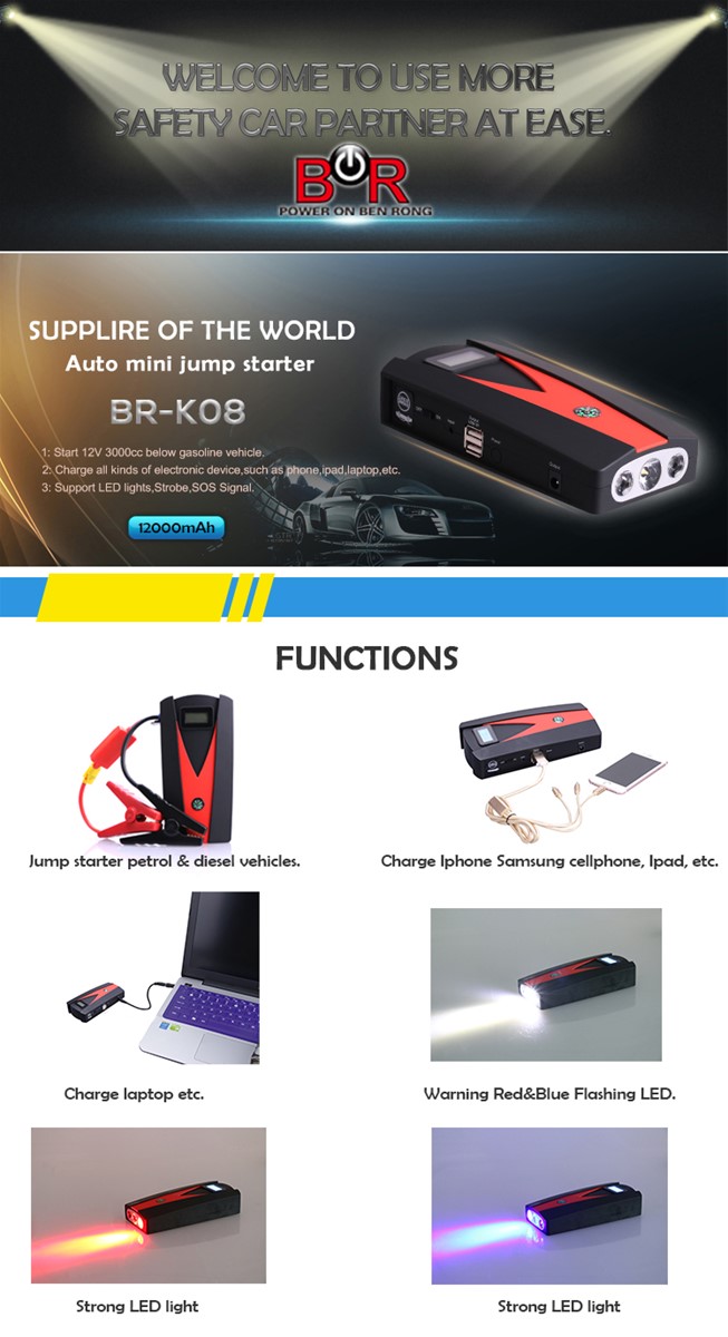 AUTO EPS car battery charger portable booster mini jump starter for 12V engines