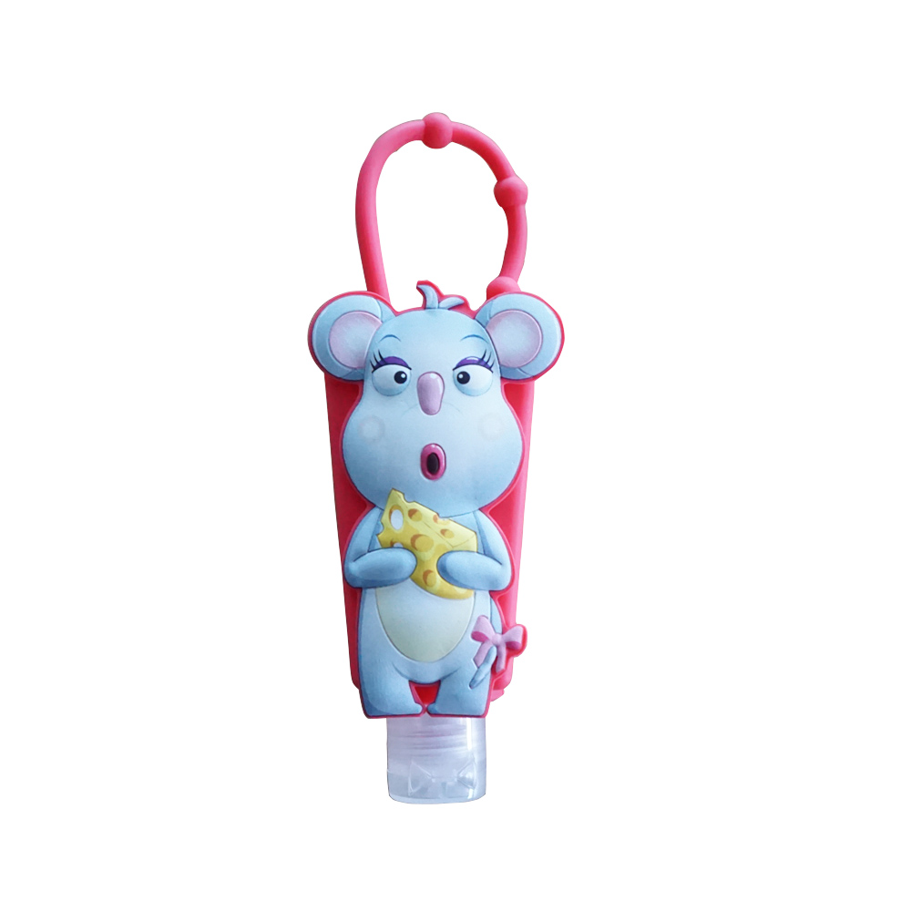 Custom Cute animal keychain silicone hand sanitizer holders