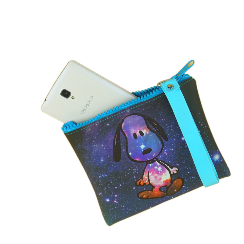 Kids gifts cartoon snoopy print customize silicone coin purse