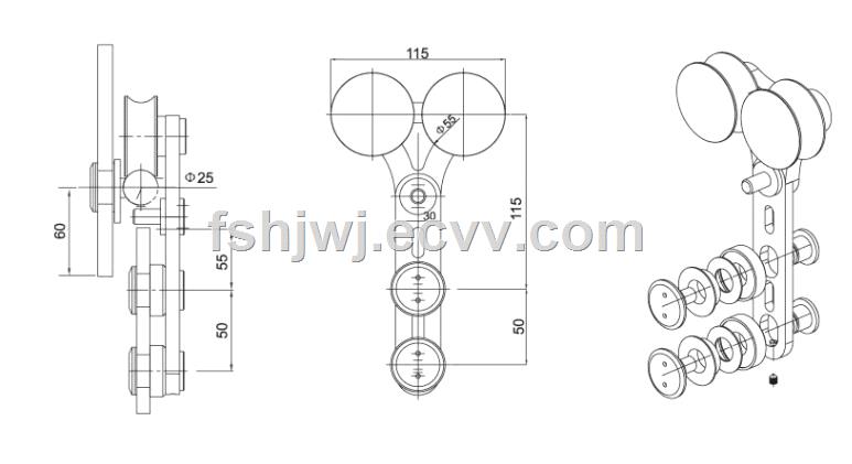 new patent heavy duty sliding barn door track and rollers