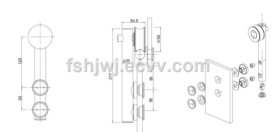 elegant round type sliding glass barn door tracks and rollers