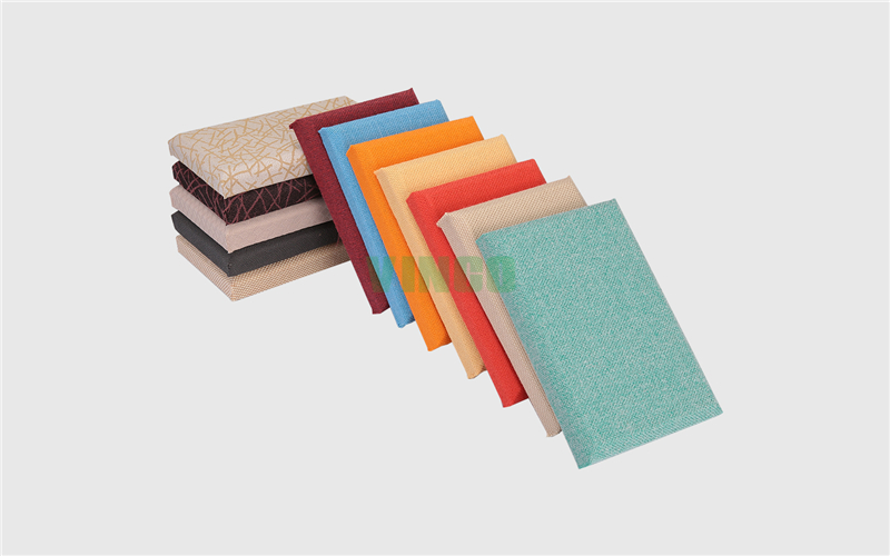 fabric packed PU leather outside packed acoustic panel board for room decoration