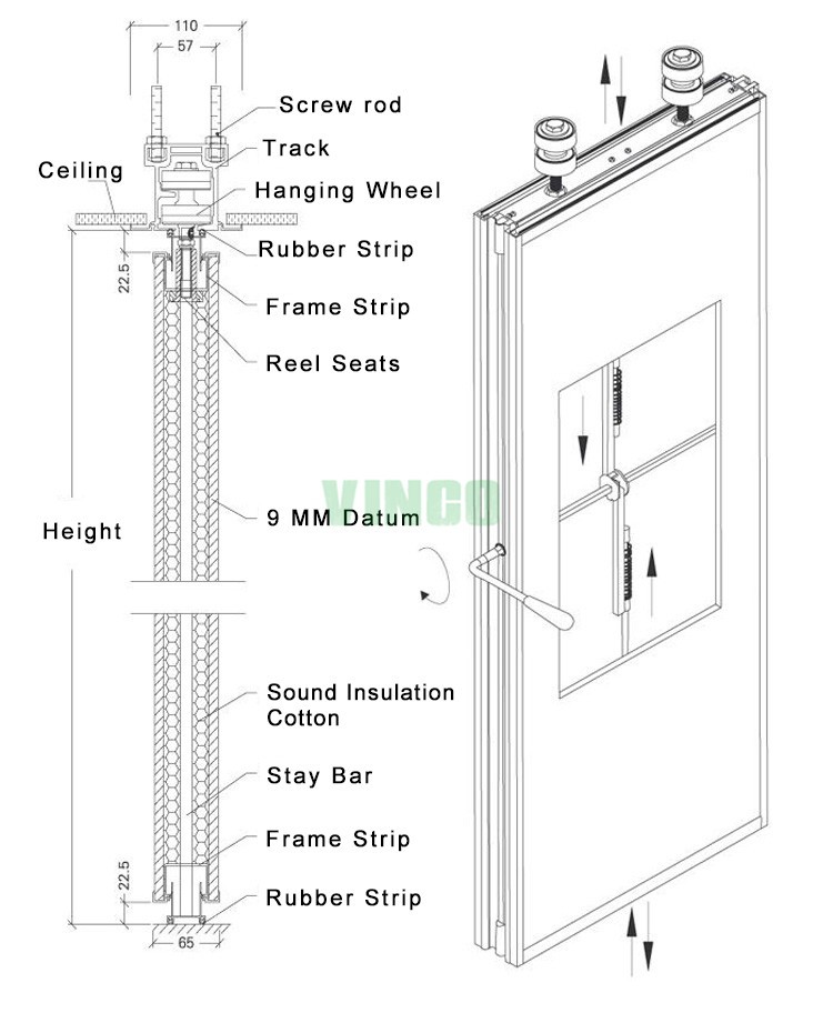 movable screen acoustic sliding doors partition wall panel for office