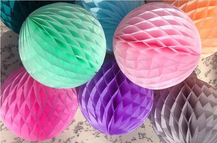 Handmade Birthday Party Favors Tissue Paper Honey comb Flower Balls for Decorations