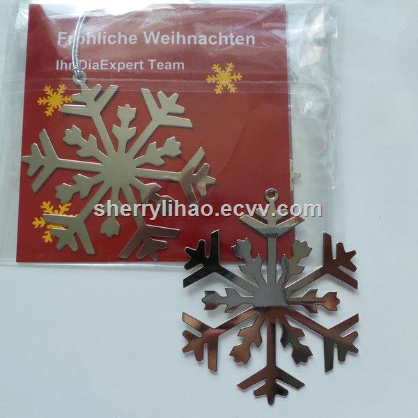 Metal Christmas decoration Ornamenthollow out stainless steel metal bookmark