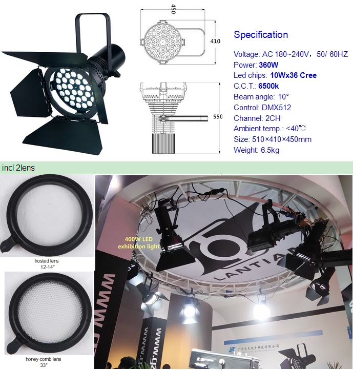 400w led auto show light exbition light for musium metting hall