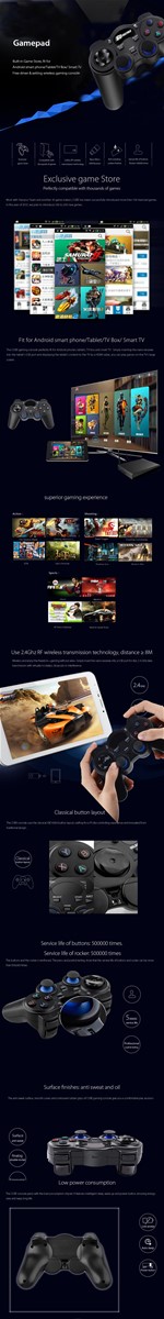 Universal 24G Android Wireless Game Controller Gamepad for mobileTV and PC