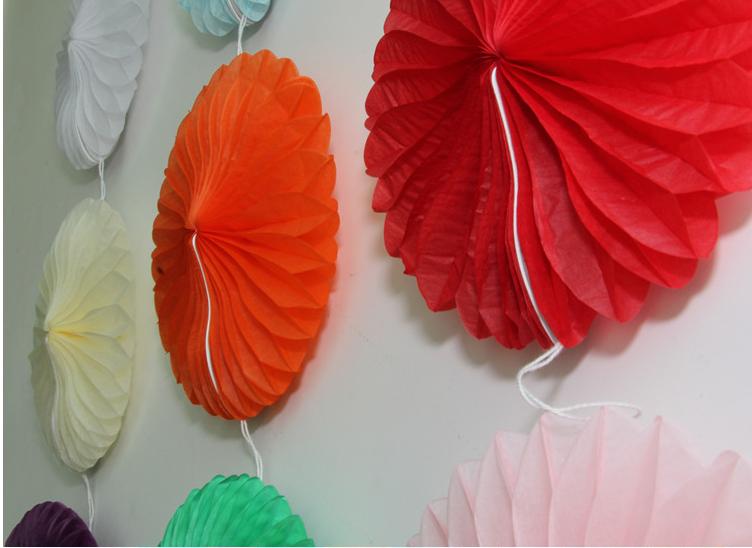 Party Decoration Customized Hot Sale Tissue Paper Fans hanging paper fan for Wedding decorations