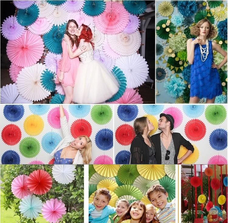 Party Decoration Customized Hot Sale Tissue Paper Fans hanging paper fan for Wedding decorations