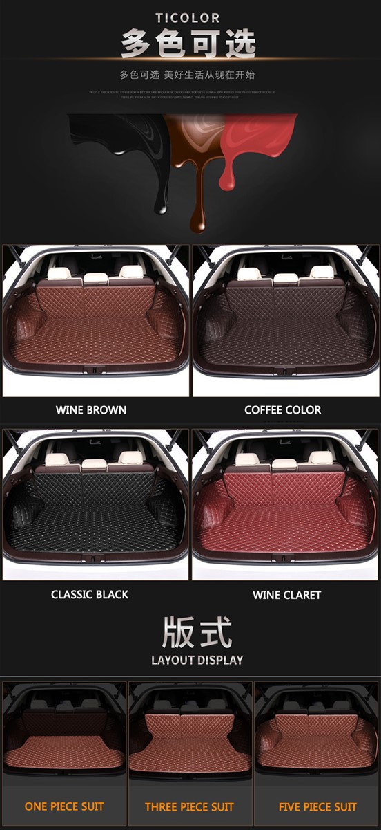 High quality Special trunk mats for Lexus NX waterproof leather trunk carpets for Lexus