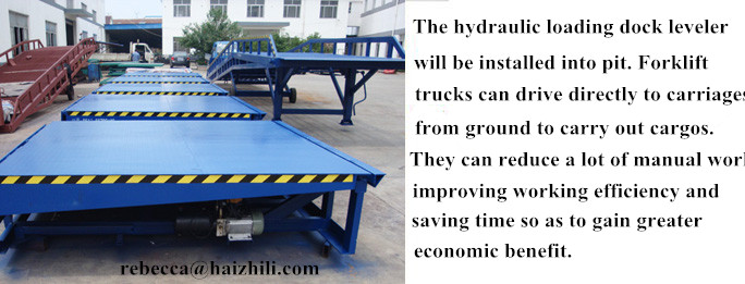 China adjustable yard ramp fixed hydraulic dock leveler with 15 tons load capacity