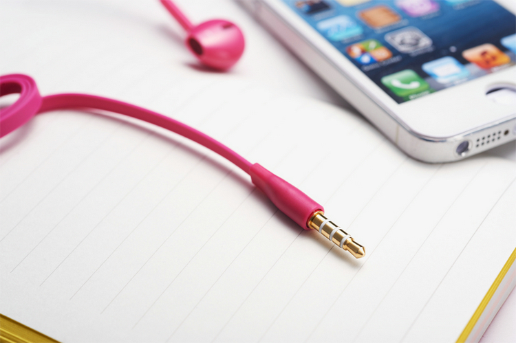 2016 fashionable Rosepink round cable Metal Earphone earbuds headset for Gifts