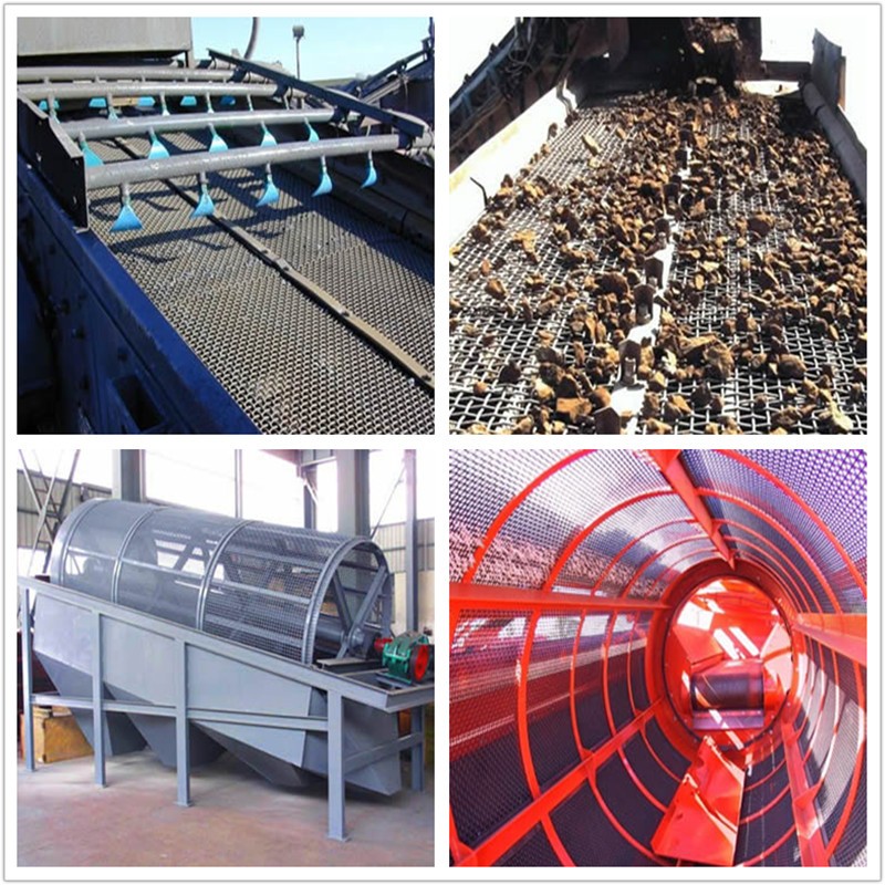 Plain Weave Crimped Wire Woven rock crusher screen for mining