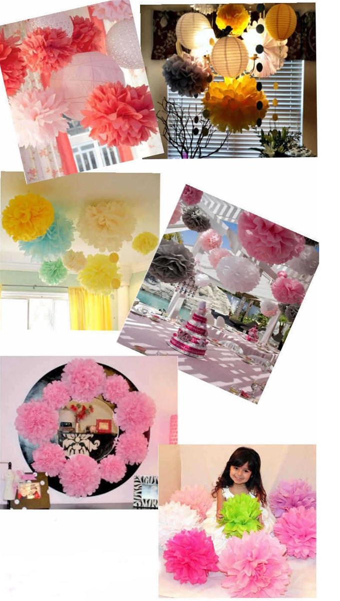 Hanging Wedding Party Decoration Paper Flower Tissue Paper Pompoms