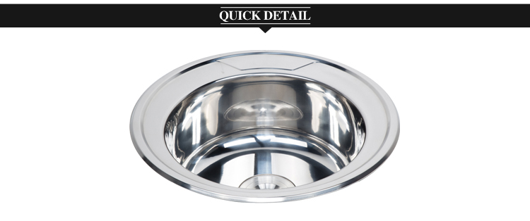 Hot sale single round bowl stainless steel sink WY490