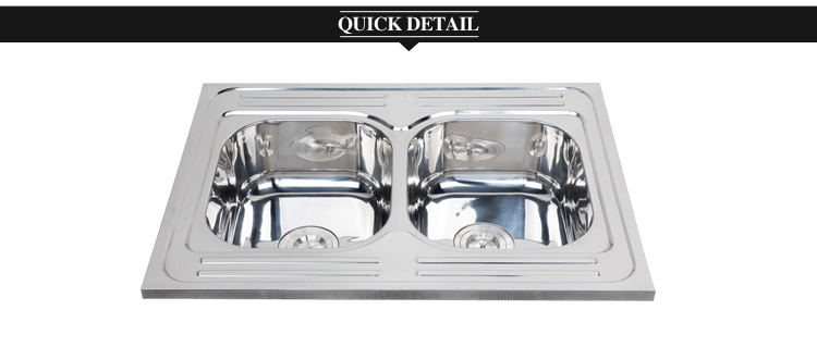 Foshan supplier modern double kitchen sink for sale WY8060D