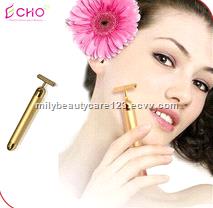 Electric Tshape Gold Energy Beauty Bar for Facial Massage