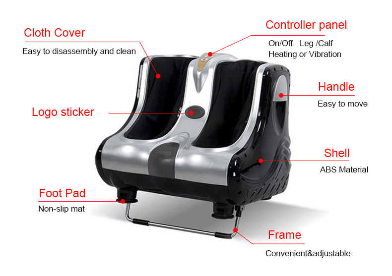 2016 new Leg beautician Healthy effective electric shiatsu calf foot massager with vibrator and heat