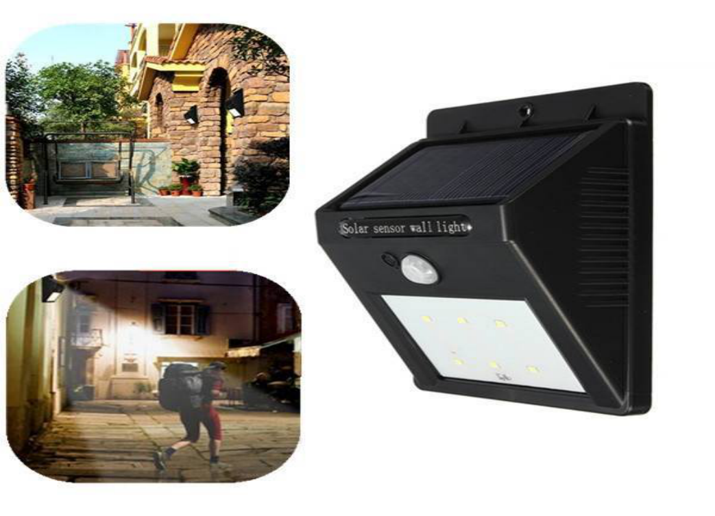 Triangle solar sensor led wall lamp 2W