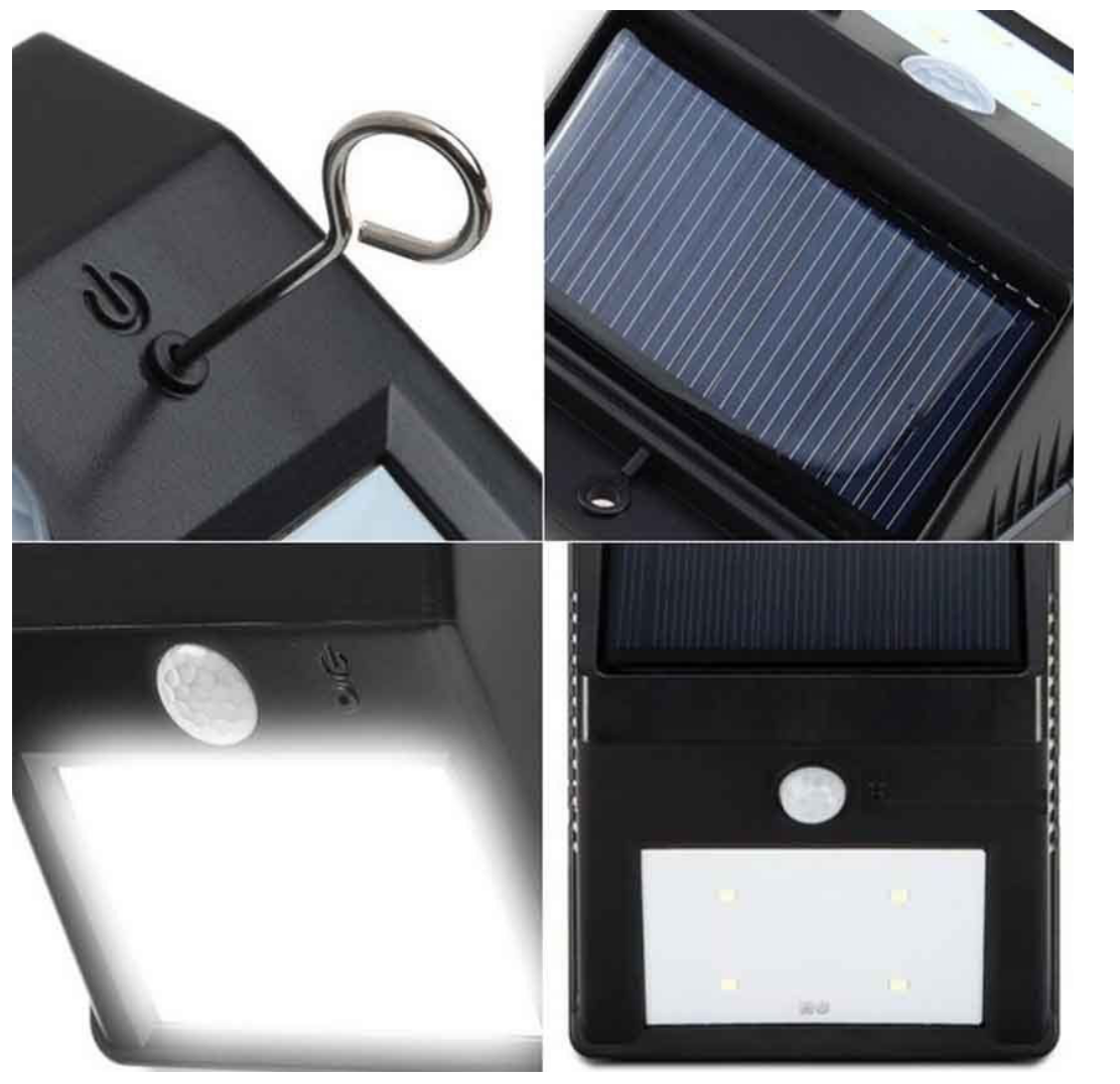 Triangle solar sensor led wall lamp 2W